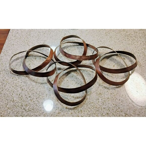 Handcrafted Abstract Metal Wall Art Sculpture In Bronze-Tone Copper Finish 32" - Picture 7 of 10